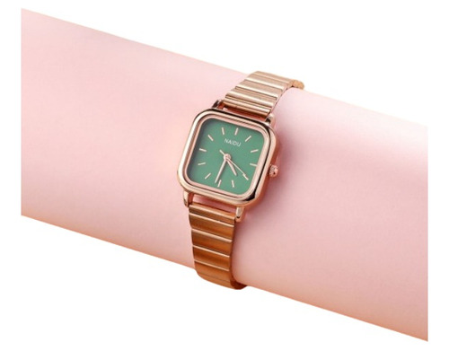 Reloj De Pulsera De Cuarzo Cuadrado Simple Para Mujer