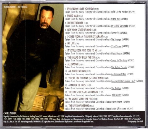 Billy Joel Remastered: From Cold Spring ... Cd (Usado)
