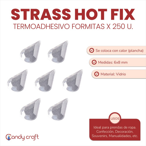 Strass Hot-fix Termoadhesivo Formitas X 250uni Confeccion