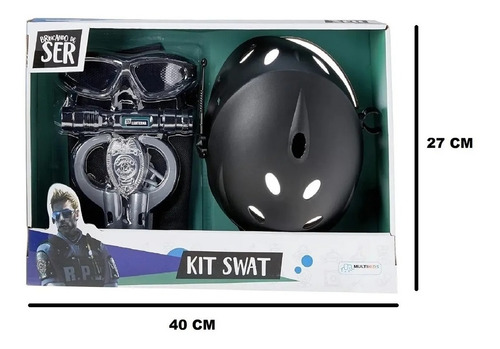 Imagen 4 de 7 de Kit Traje Policia Swat Casco Con Accesorios Rescate Ed