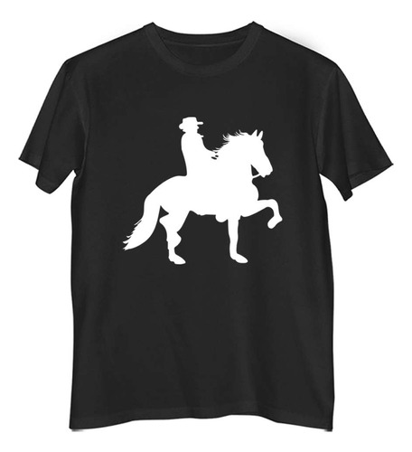 Remera Hombre Color Caballo Al Paso Galopando Con Jinete