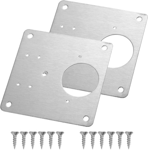 Placa Reparacion Bisagra Mueble Tornillos Puerta - Pack 2