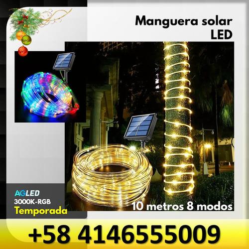 Manguera Solar Led Rgb 10mt 8 Modos