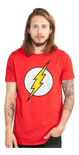 Camiseta The Flash Logo Oficial Masculina Vermelha