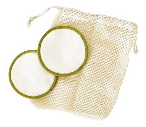 4 Pads Desmaquillantes Reutilizables De Bambú Con Bolsita