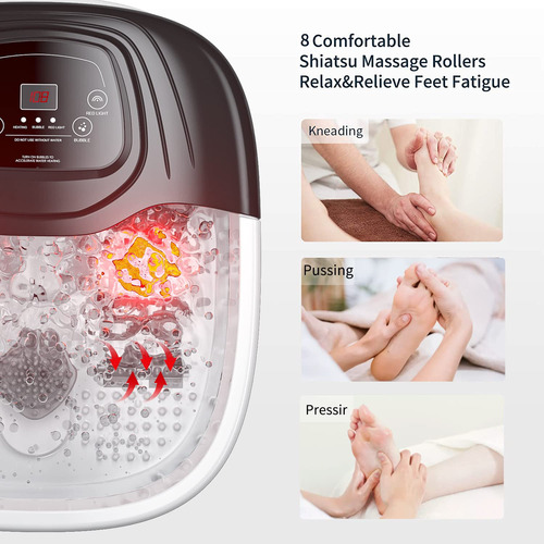 Rightmell Bañera De Masaje Para Pies Con Calor, Burbujas Y