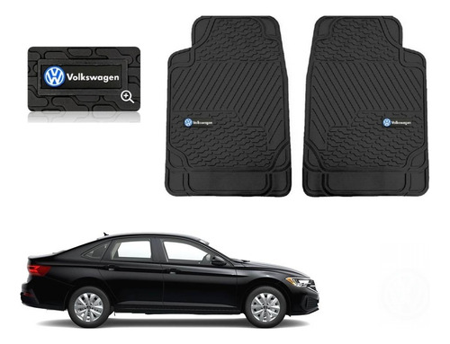Par Tapetes Delanteros Logo Vw Jetta A7 2019 - 2023 2024 Negro