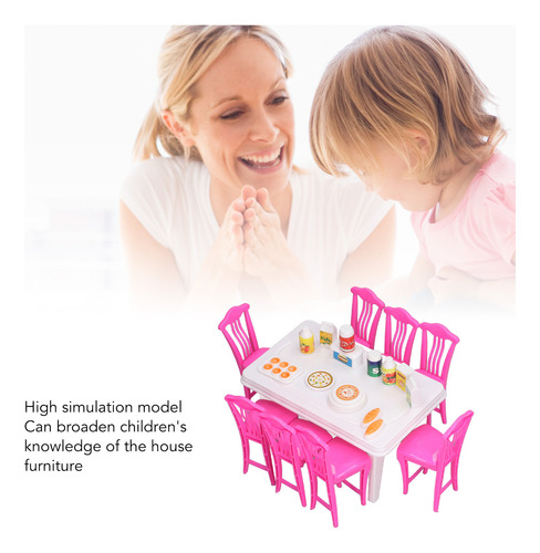 Juego De Mesa De Comedor Tipo Casa De Muñecas Para Niños Par
