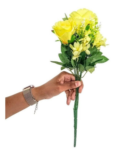 2 Buquê De Rosas Grande Flores Artificiais Artificial Flor | Parcelamento  sem juros