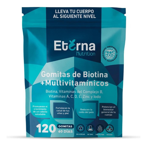 Gomitas Eterna Biotina + Multivitamínico (2 Meses) Sabor Berries