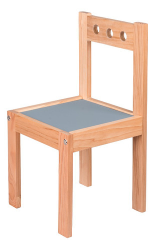 Silla De Madera Barnizada Para Niñas Y Niños Pequeños Color de la estructura de la silla Azul