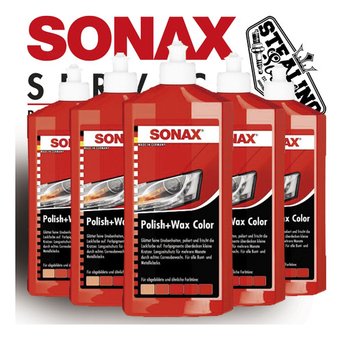 Sonax | Polish + Wax Color | Pulidor + Cera Carnauba | Rojo