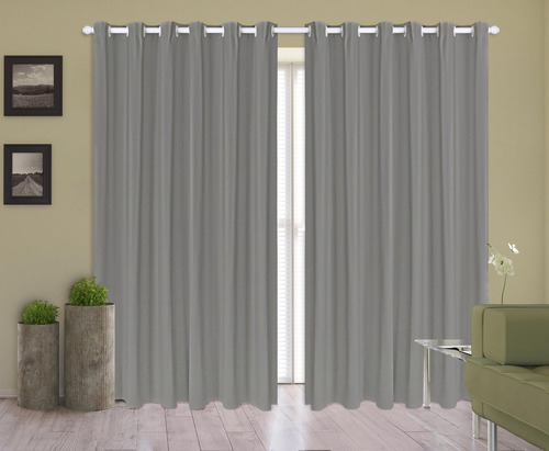 Cortina Corta Luz 2,00m X 1,80m 100% Blackout Pvc Cinza