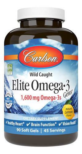 Carlson Elite Omega-3 Noruego 1600mg Epa Y Dha 90 Capsulas