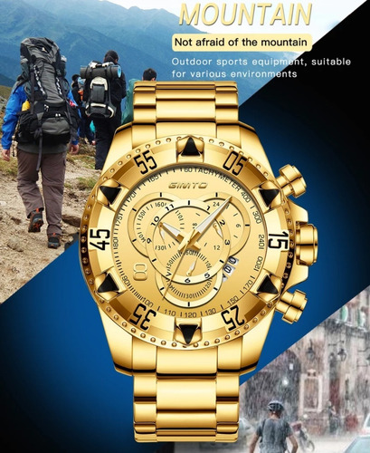 Relógio Gimto Big Dial Dourado Original Com Box