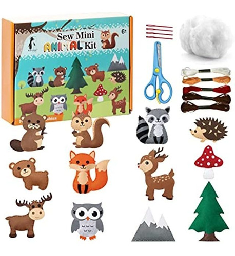 Sew Mini Animal Plushies Craft Kit Para Niños  Coser Y Cos