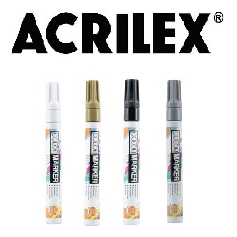 2x Caneta Color Marker Multiuso Branco Pinta Rejunte
