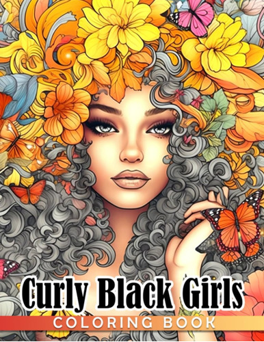 Libro: Curly Black Girls Coloring Book: Awesome Coloring Pag