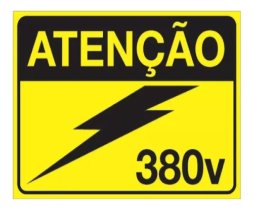 Placa De Alerta Para Painéis Elétricos Auto Adesiva 380v