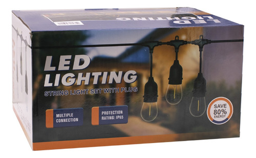 Guirnalda Luces Vintage Led Calidas 4.5 Mts 10 Lamparas Mf