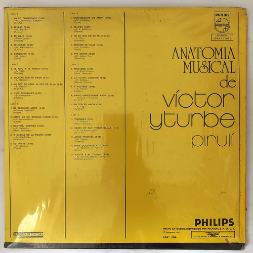 Anatomia Musical De Victor Yturbe Piruli Cerrado Lp