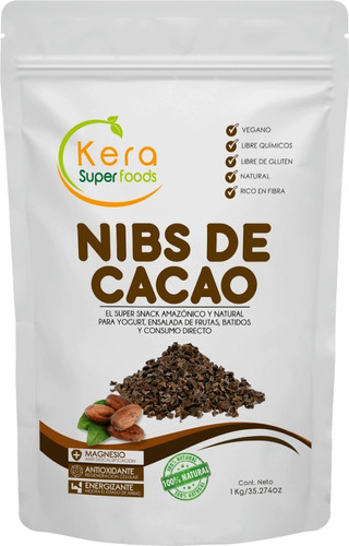 Nibs De Cacao Orgánico - Kera 1kg 