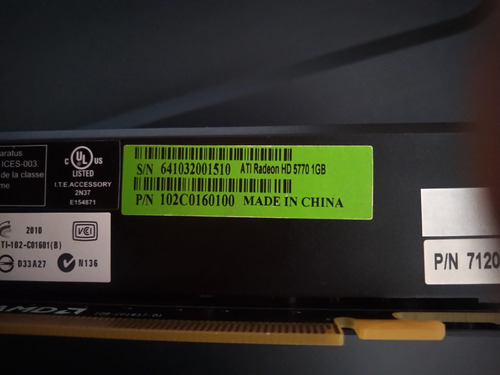 Tarjeta De Video Ati Radeon Hd 5770 Mac Edition (Usado)