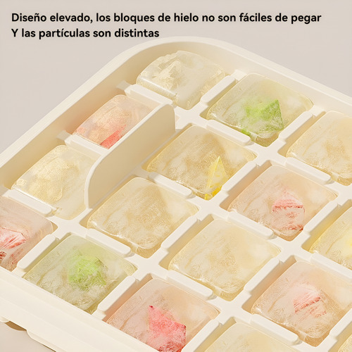 Bandeja Para Cubitos De Hielo Caja Doble Capa Con Tapa, Pala