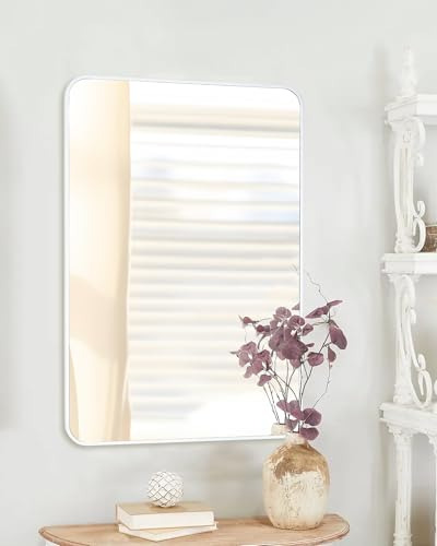 Espejo De Baño Blanco, Espejo Rectangular De 24 X 36 Pulgada