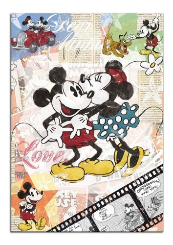 Quadro Mickey E Minnie Decorativo Personalizado Em Mdf
