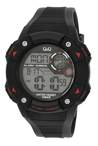 Relógio Masculino Digital Preto Prova D'água Q&q Original+nf Cor do fundo Digital Comum