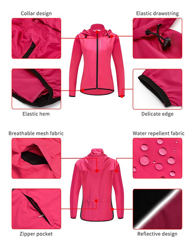 Chaqueta De Ciclismo Con Capucha A Prueba De Viento Y Abrigo