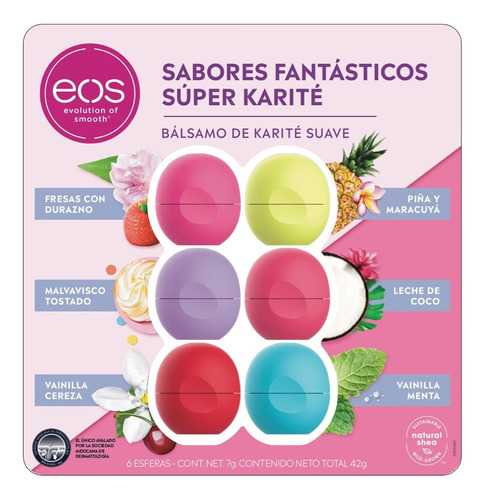 Paquete 6 Bálsamos Labiales Eos - Colección Explosión Sabor