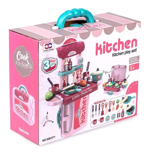 Cocina Maleta, Portátil De Niña 3 En 1 Kitchen 3-1