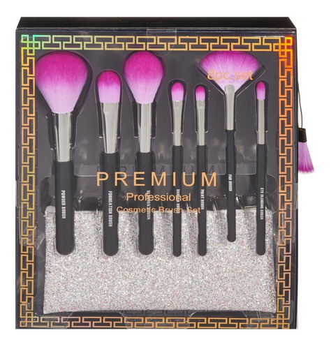 Set Brochas Maquillaje 8 Piezas Fiusha