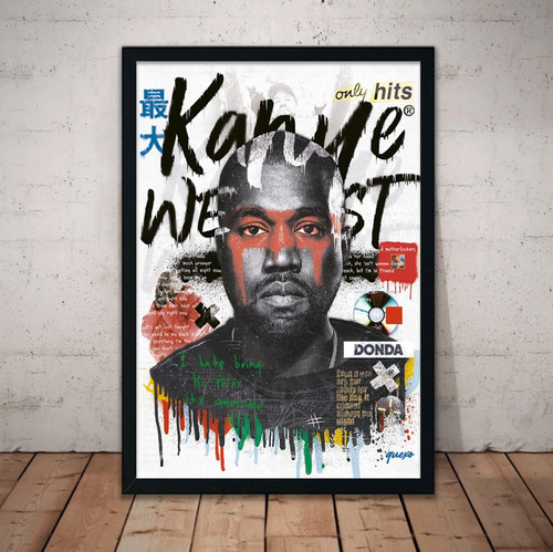 Cuadro Kanye West Donda Ye Tour Marco Madera Vidrio Poster