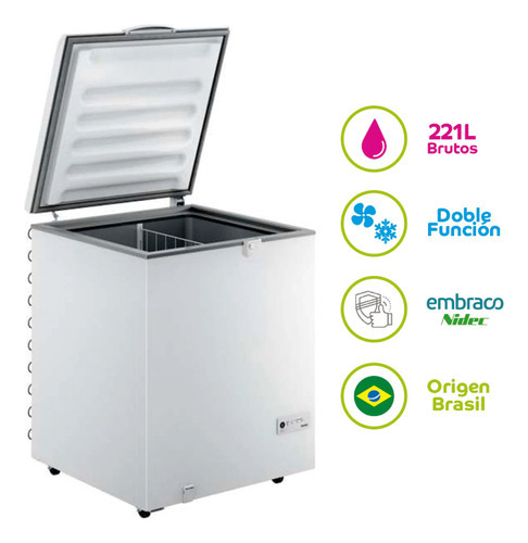 Freezer Horizontal Consul 221lts Doble Funcion Blanco