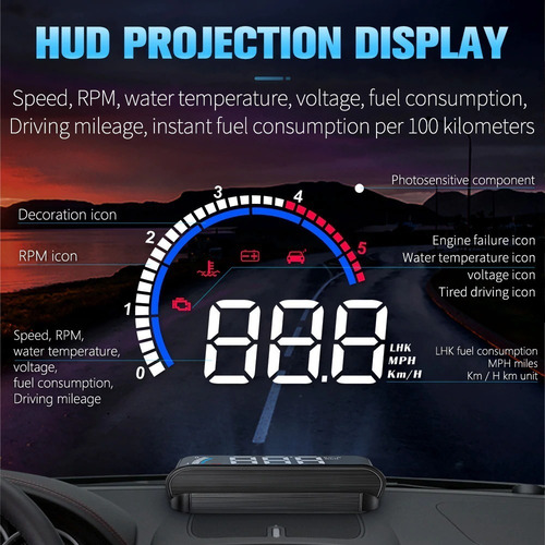 Velocimetro Projetor Digital Hud Carro Parabrisa Obd M13