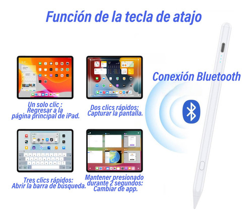 Lápiz Óptico Stylus Pluma Para iPad,carga Rápida,atajos