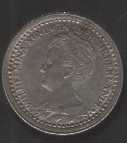 Holanda 10 Cents 1918  Plata Km#145  Exc+