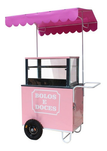 Carrinho De Bolo E Doces Térmico +placa Gelo Gelox +logo