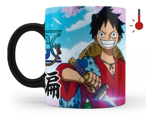 Imagen 1 de 8 de One Piece Luffy Arco De Wano Taza Mágica