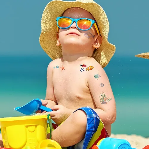 Tatuajes Temporales De Peces Oceánicos Tropicales, 10 Hojas