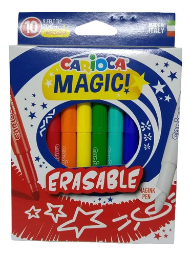 Marcadores Carioca Magic Erasable X 10 Made In Italy