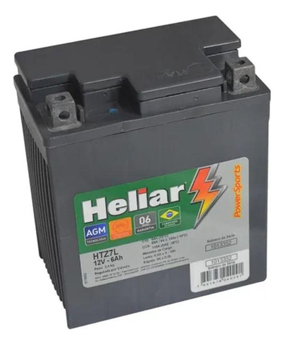 Bateria Heliar 6ah Selada P/ Moto Nx4 Falcon 400 1999-2008