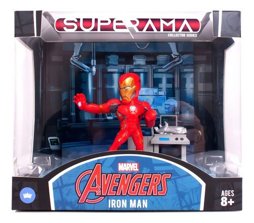 Figura Marvel Avengers Iron Man Con Escenario Superama