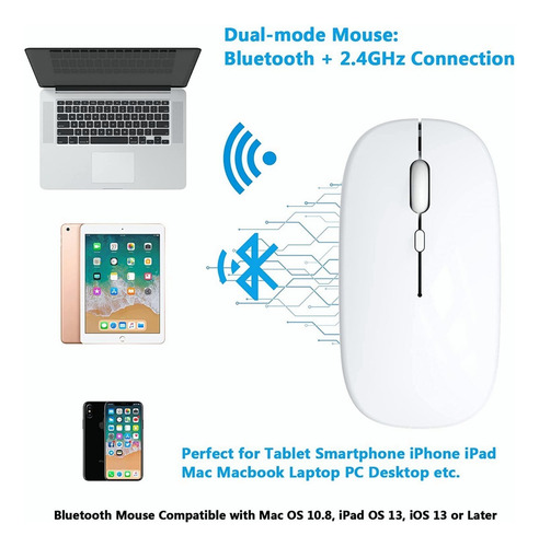 Mouse Inalámbrico Ratón Inalámbrico2.4g Recargable