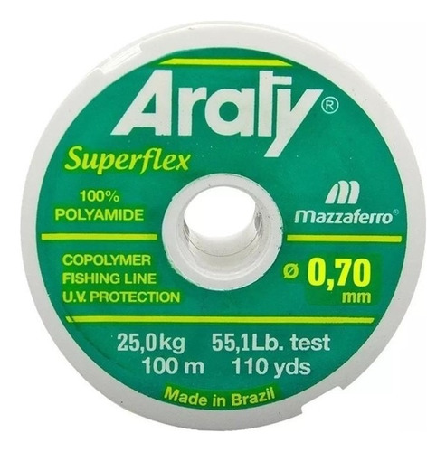 Nylon Araty Multicolor 0.20mm 100 Mts Pack X 2 Rollos