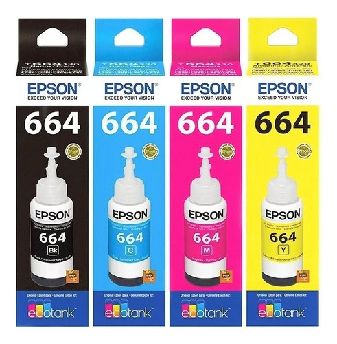 Kit Tinta Epson Original 664 4 Colores