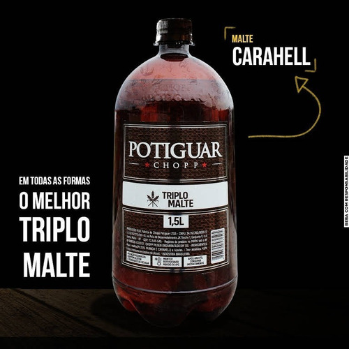 Kit 3 Chopp Potiguar 1,5 Litros Triplo Malte